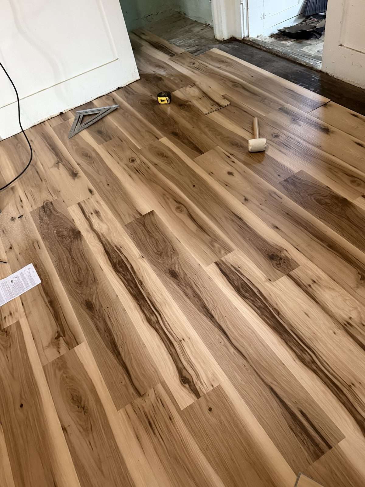 New luxury vinyl plank flooring installed