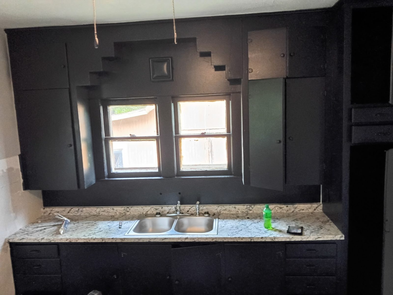 Finished kitchen remodel with granite counter and new sink