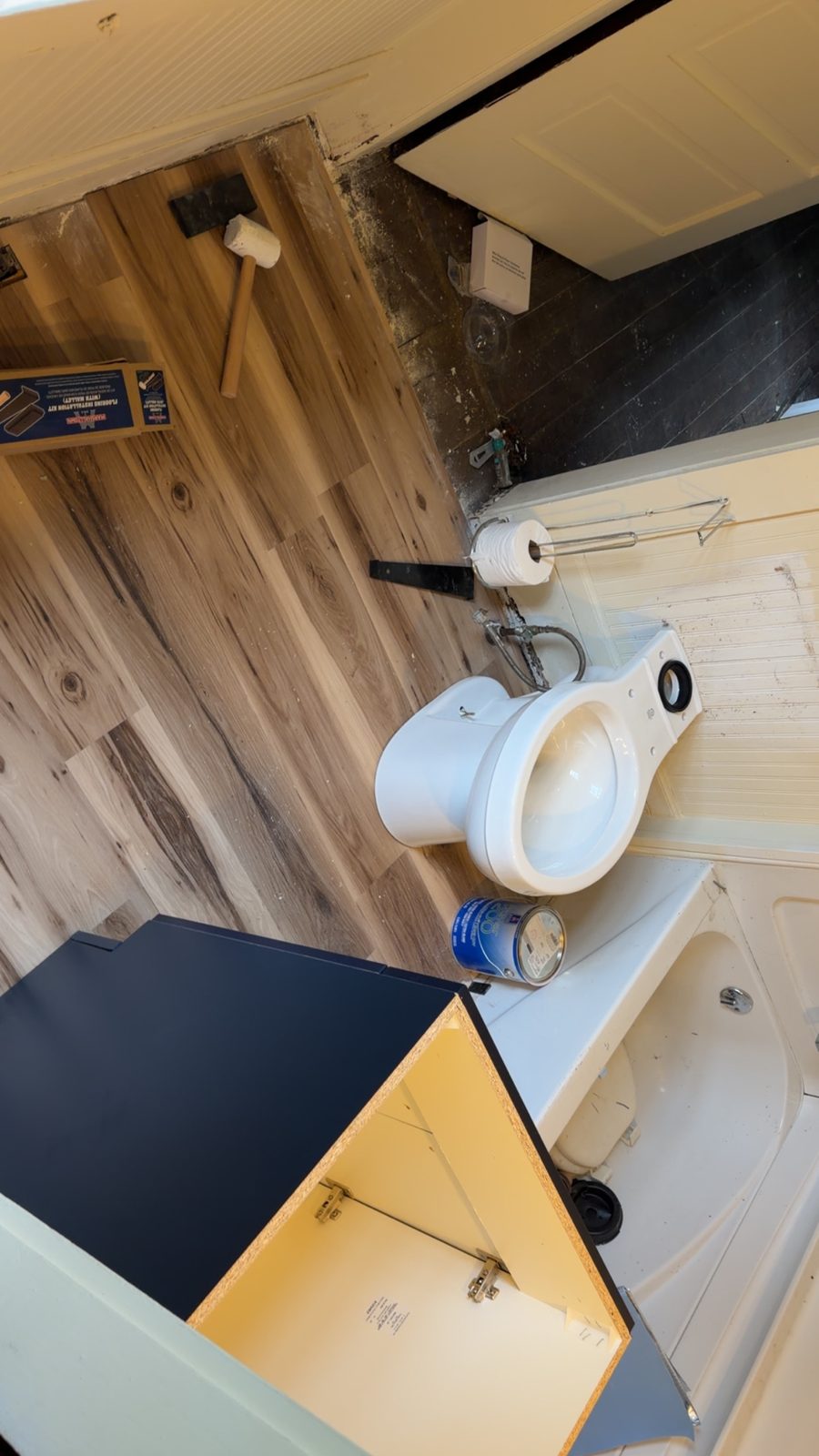 Bathroom with new floor going in